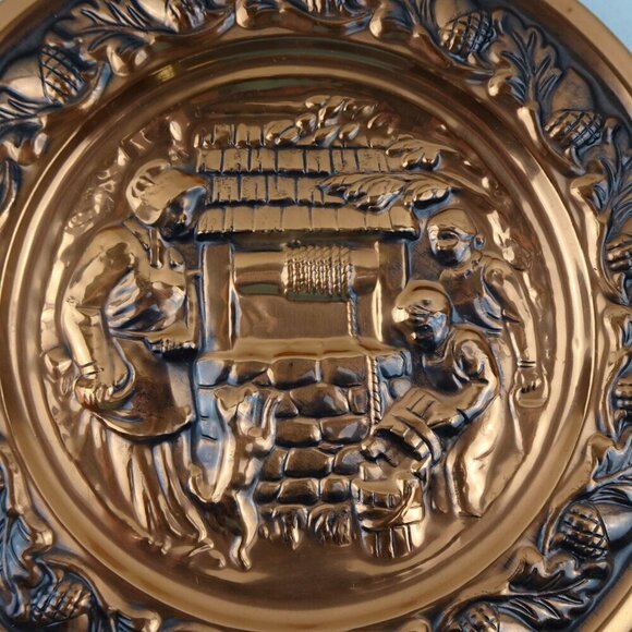 Vintage Copper Tavern Pub Plate Charger Wall Hanging MCM Coppercraft Guild USA - Picture 2 of 5